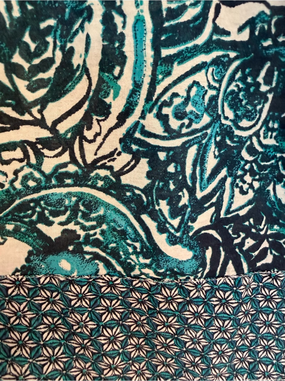 Tommy Hilfiger Teal Paisley Print Top M Medium - Picture 4 of 6